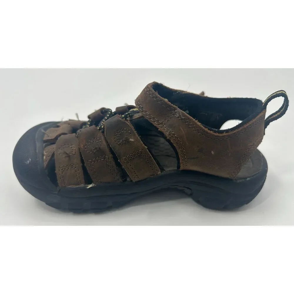 KEEN Newport H2 Sandals Kids Toddler Size 10 Brown Leather Waterproof Shoes